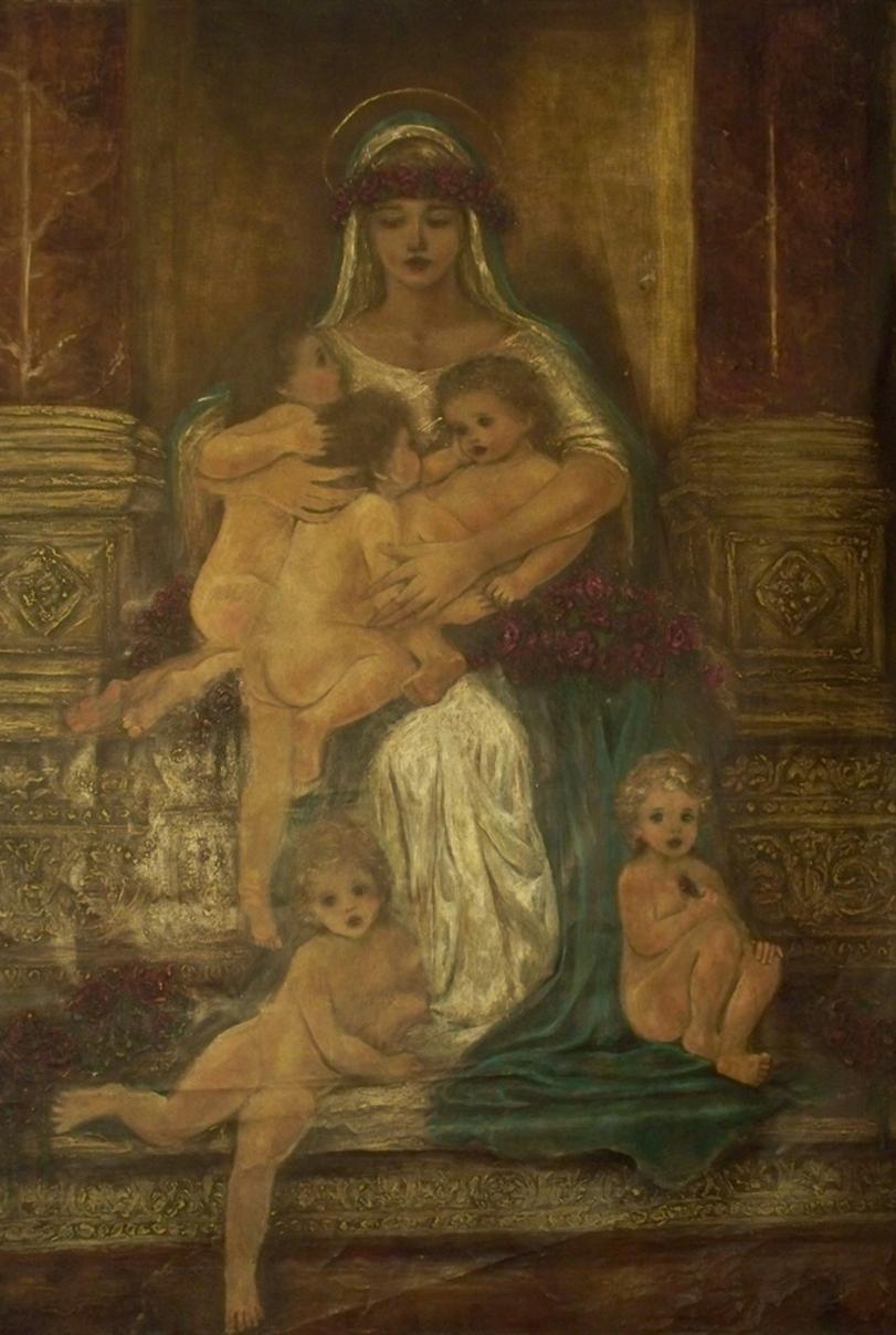 Holy Innocents Venetian Plaster by Corinne Layton  2/100 Canvas Print 24x36